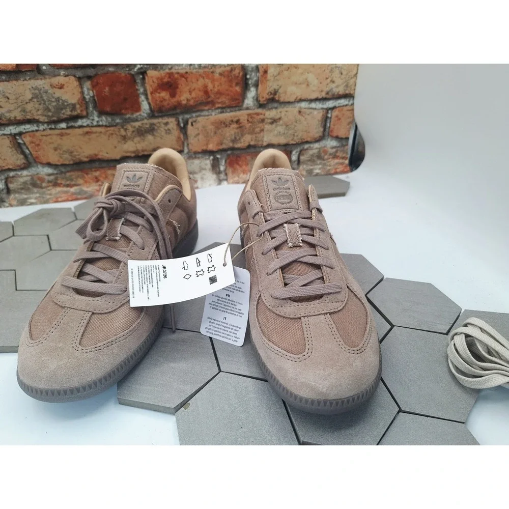 Adidas BW Army Grey Brown Canvas Leather Lined Men's 8 GAT Sneaker Minimal Taupe
